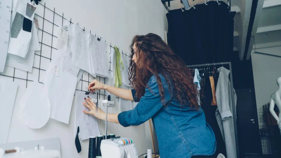 A person using a laptop to browse stock photo websites. Freelancing work in a cozy setting.